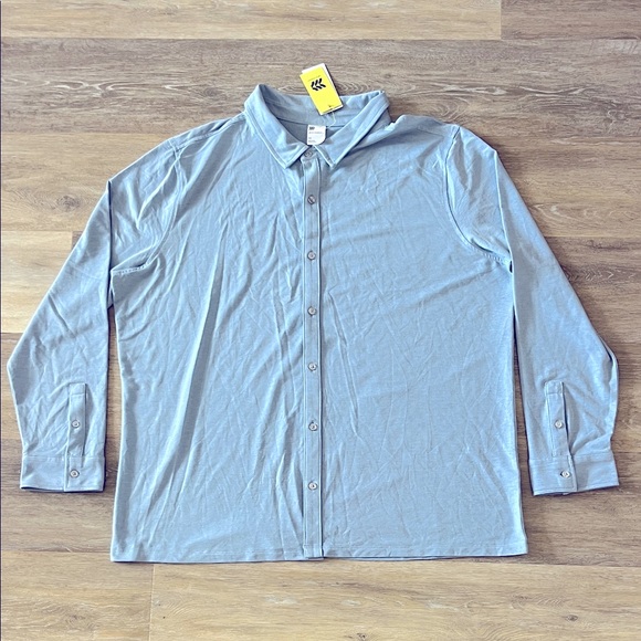 NWT All In Motion Men's Commuter Button Down Shirt Blue Size XXL - Picture 1 of 7